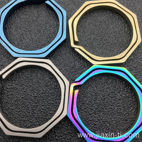 Circular Keyring Titanium Octagonal Split Keyring